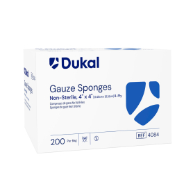 Dukal Non-Sterile Gauze Sponges 4"x4" 8-Fly 200ct. #4084