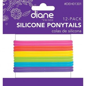 Diane Silicone Ponytails 12- pack Mul #DEH01301