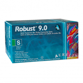 Aurelia Robust 9.0 Nitrile PF Blue Gloves 100PK Small 96896