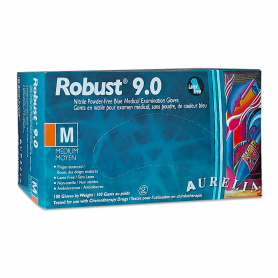 Aurelia Robust 9.0 Nitrile PF Blue Gloves 100PK Medium 96897