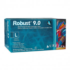 Aurelia Robust 9.0 Nitrile PF Blue Gloves 100PK Large 96898