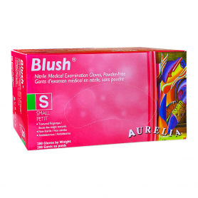 Aurelia Blush Nitrile Powder-Free Gloves Pink 200PK S 78886