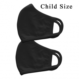 Cre8tion Fabric Face Mask 3 Layer Black 2PK - Child 10407