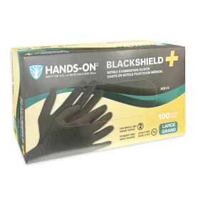 Hands On Nitrile BlackShield Gloves Black 100PC Large 130BLK