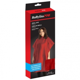 BaBylissPRO Vinyl Cape All-Purpose Cape 36"x56" - Red 35503