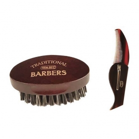 Wahl Traditional Barbers Beard Brush And Comb Set #56769