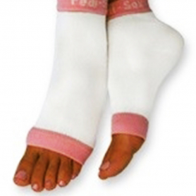 California Pedi-Sox White/Watermelon Pink Trim PSL-605