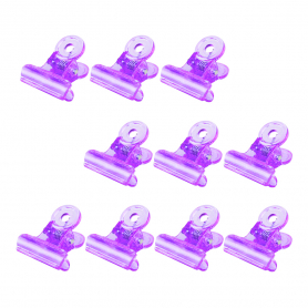 Silver Star Nail Clips Plastic Purple 10pack 62105