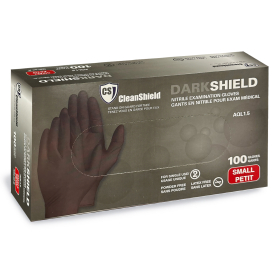 CleanShield Nitrile Exam Gloves Black 100pcs Small 110BLK