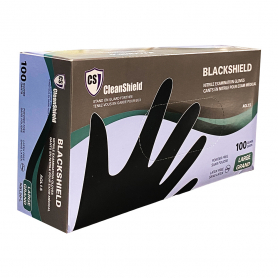 CleanShield Nitrile Exam Gloves Black 100pcs LG 130BLK/73276