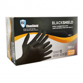 CleanShield Nitrile Exam Gloves Black 100pcs MD 120BLK 73222