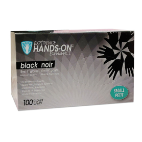 Hands on Nitrile Exam Gloves Black 100pcs Small 110BLK 73278