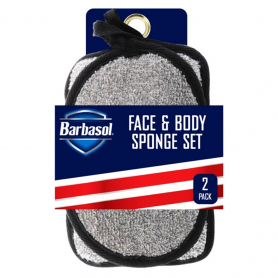 Barbasol  2PK Face & Body Sponge Set CBG1-1010-BLK 84356