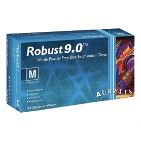 Aurelia Robust Nitrile 5.0 PF Blue Gloves 100PK Medium 93897