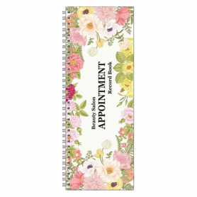 Deluxe Salon Appointment Book - 2 Column Flower Style AB112