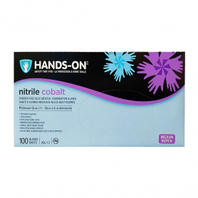 Hands On Nitrile Cobalt P/F Blue Gloves 100PC Medium 120CB