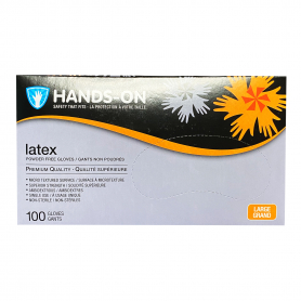 Hands On Latex PF MedicalExam Gloves 100PK - Large 00230