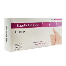 Disposable Vinyl Gloves PF Non-Medical Clear 100pcs S 20209