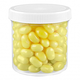 Clear Round Wide-Mouth Plastic Jar 6 oz White Cap 00809