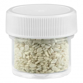 Clear Round Wide-Mouth Plastic Jar 1/2 oz White Cap 00817