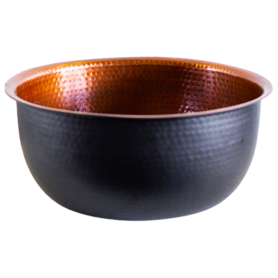 Noel Asmar Pedicure Bowl Hammered Copper W/Black PB10012G