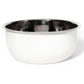 Noel Asmar Pedi Bowl Hammered Stainless Steel W/WhitePB3014W