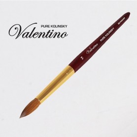 Valentino Kolinsky Acrylic Brush Cherry Wood/Gold Ferrule#14