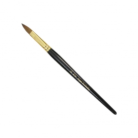 KM Super Kolinsky Acrylic Brush Black/Gold Oval #18, KM-BR18