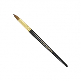 KM Super Kolinsky Acrylic Brush Black/Gold Oval #20, KM-BR20