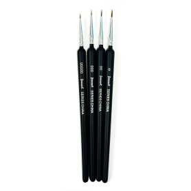 Miniature Hook Line Nail Art Brush 4 pcs Black 39220