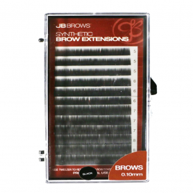 JB Synthetic Brow Extensions 0.10mm x (5,6,7,8 mm) - Black