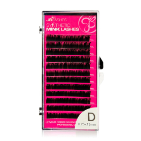 JB D-Curl, Mink Lashes, Black, 0.25 x 15mm JBMD2515