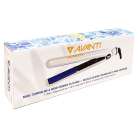 AVANTI Nano Tourmaline & Ceramic Flat Iron 1" White APRT16C