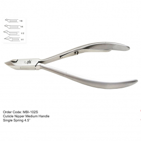 MBI-102S Cuticle Nipper Single Spring 4.5" 1/2 Jaw