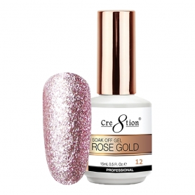 Cre8tion Rose Gold 12 Soak Off Gel 0.5 fl oz/15 ml 0916-3135