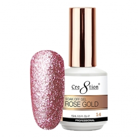 Cre8tion Rose Gold 14 Soak Off Gel 0.5 fl oz/15 ml 0916-3137