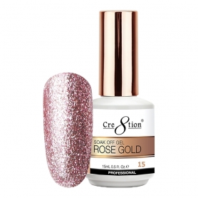 Cre8tion Rose Gold 15 Soak Off Gel 0.5 fl oz/15 ml 0916-3138