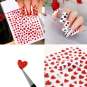 Nail Art Stickers Heart  with Glitter Powder 19450