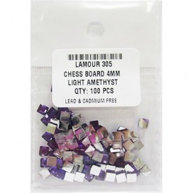 Lamour Chess Board 4mm Light Amethyst, 100pcs #305