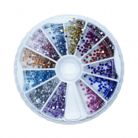 Berkeley Rhinestone Small Round 12 Colors 1440PC/Wheel RS301