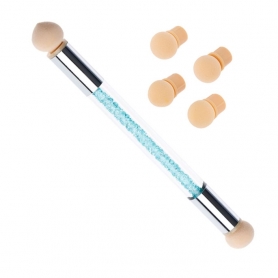 Nail Art Brush W/4 Replaceable Sponge Db Head Blue B3026SS