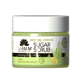 La Palm Hot Oil Sugar Scrub 12 oz -Lemongrass & Ginger 03442