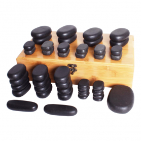 Berkeley Polished Black Massage Stone 45PC Set MS145BK