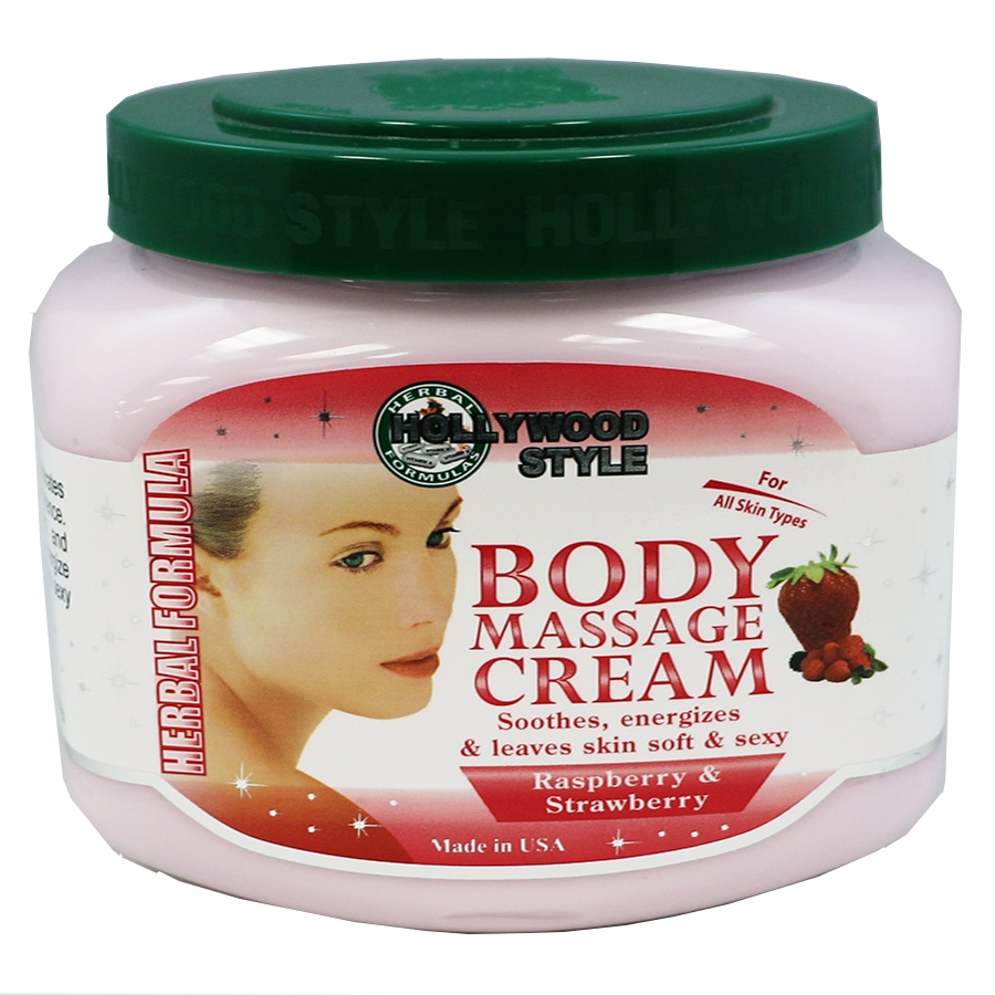 Hollywood Style Body Massage Cream Rasp Strawb | Swan Beauty