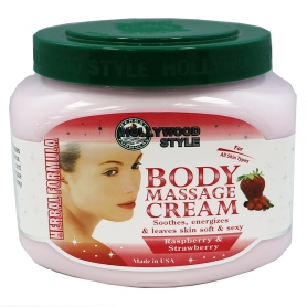 Hollywood Style Body Massage Cream Rasp/Strawb. 20 oz 75562