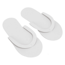 Silk B Disposable Foam Thong Slippers 12pairs - White 26029