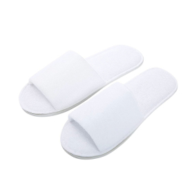 Terry Slipper, Half Head Open - White 26035