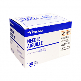 Terumo Needle 25G x 5/8", 0.50mm x 16mm 100 units NN2516R