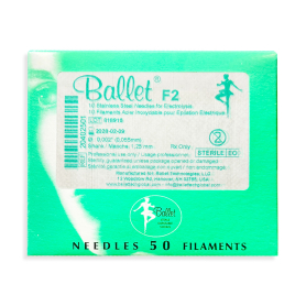 Ballet Stainless Steel Electrolysis Needles F2 -50/pk 02501