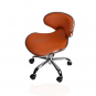 J&A Euro Pedi/Mani Stool - Bridge Red Orange High Piston